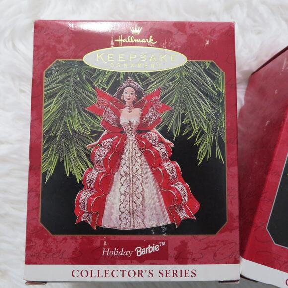 Hallmark Holiday Barbie Vintage Ornaments Set of 2 1996 1997 - Picture 2 of 5